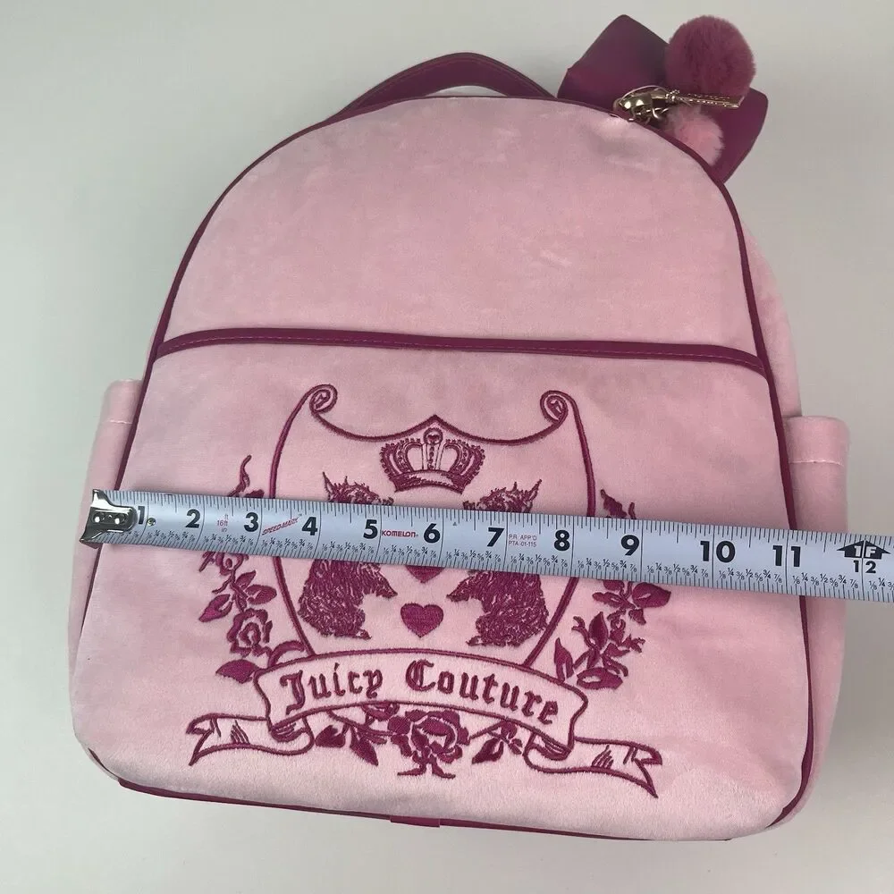 Juicy Couture New Love Chapter Backpack Wristlet Wallet Scottie Dog Charm Velvet